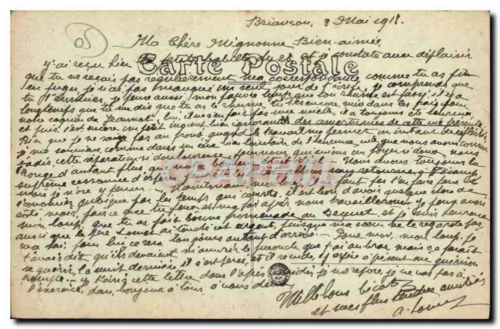 Briancón (1321m) e a Caserna de Vaulx — Imp. P. Tinguillard, Briançon - Verso
