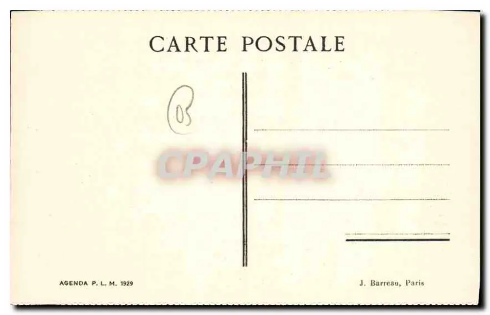 Briançon — Hotel Terminus P. L. M. e o Pic de Coste-Rousse — Agenda P. L. M. 1929 - Verso