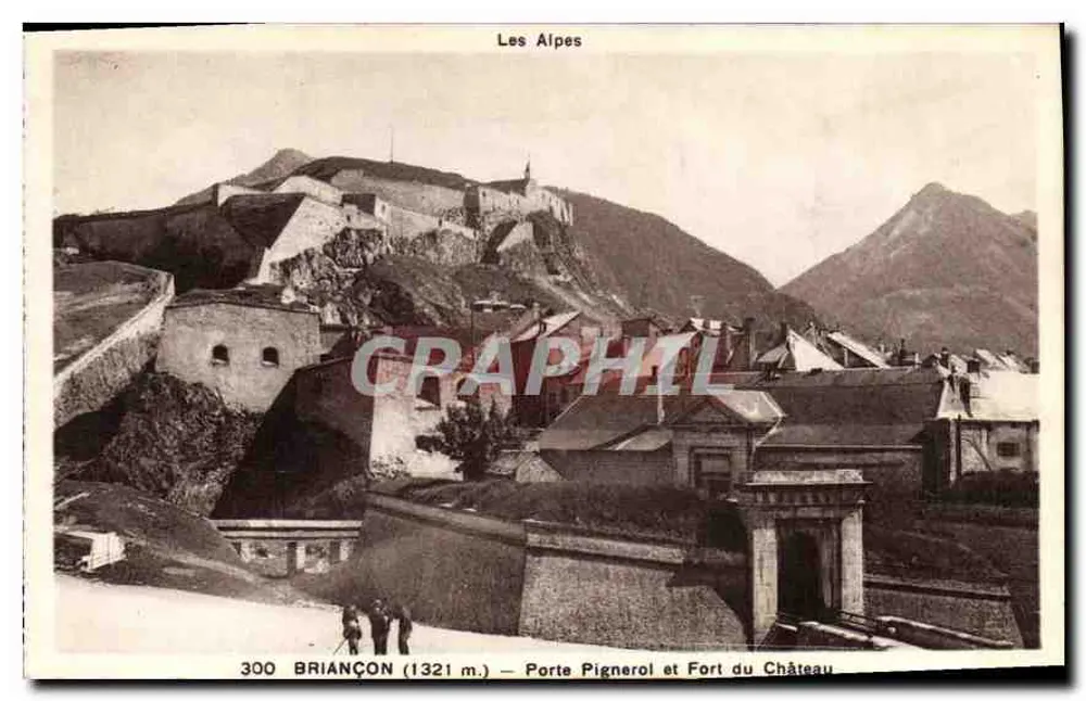 Briançon (1321 m.) — Puerta Pigneron y Fortaleza del Castillo — J. Colomb, Gap - Anverso