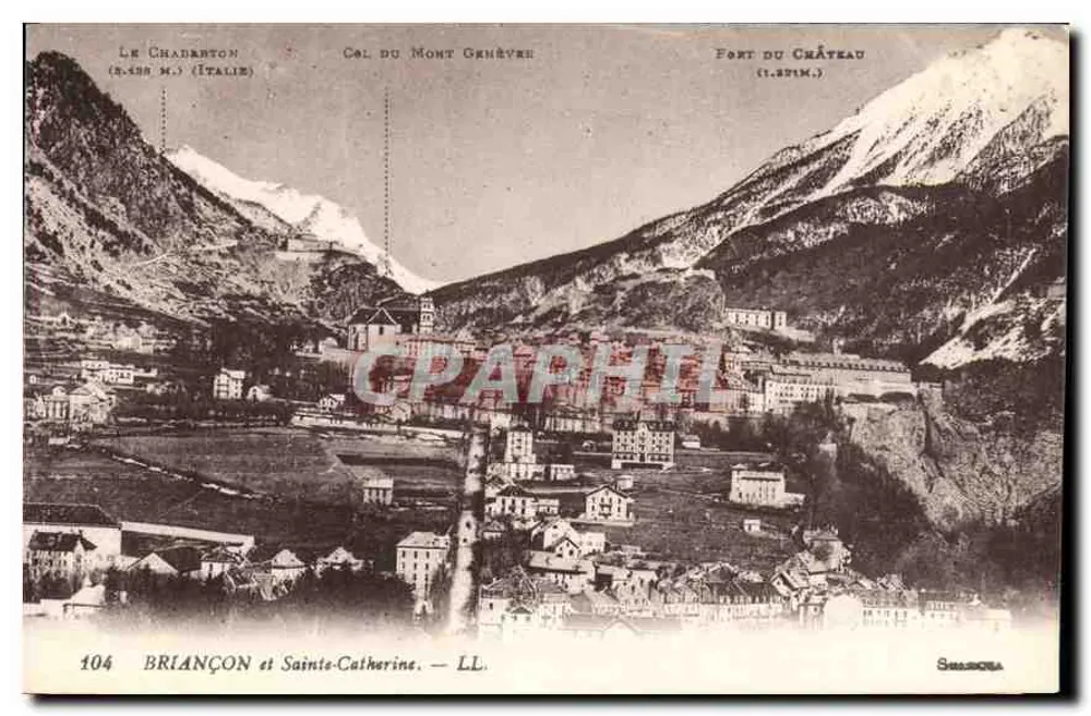 O Chandanton e Col du Mont Genèvre — Briançon e Sainte-Catherine — editor Sbarbosa, n° 104 - Frente