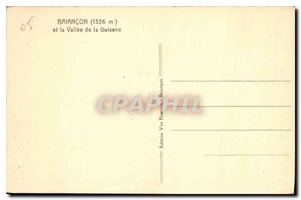 Briançon (1326 m) — e a Vale da Guisane — Edição Vve Fréron-Briançon - Verso