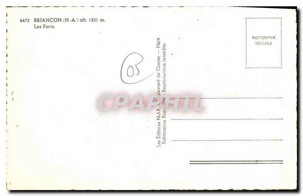 BRIANÇON (H.-A.) — Os Fortes — Edições MA.B. Boulevard de Cimiez — NICE - Verso