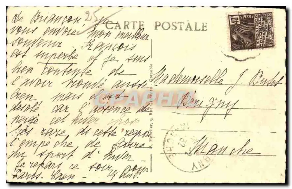 Briançon (1.327 m.) — Wintersport — unbekannter Verlag, Nr. 8393-2 - Rückseite