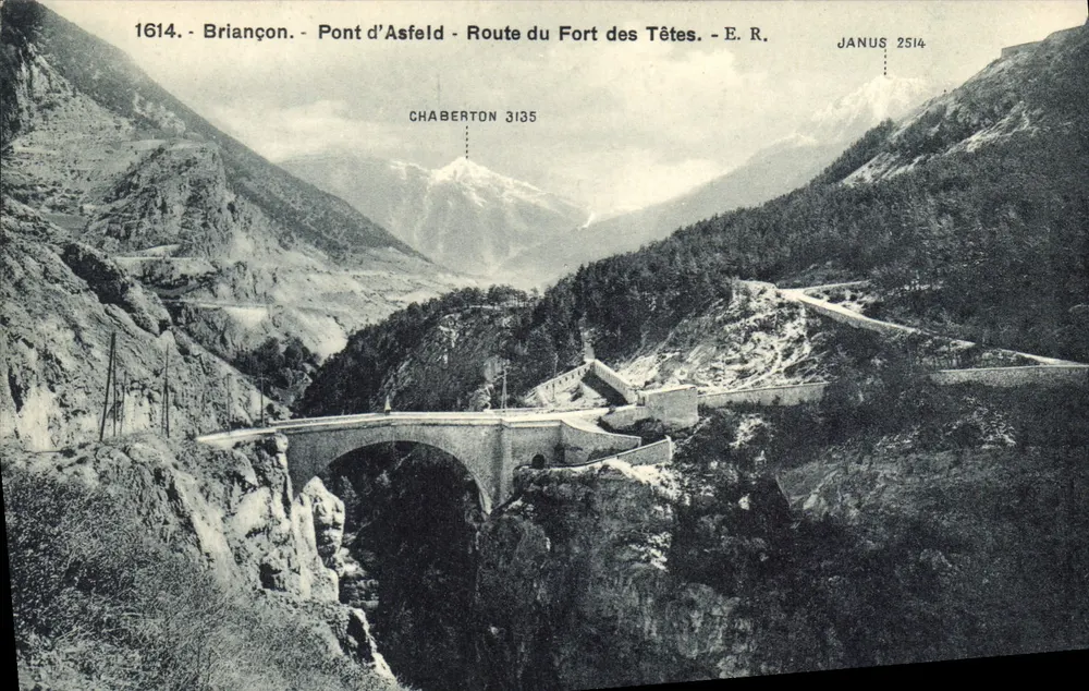 Asfeld-Brücke - Route des Fort des Têtes - Briançon — E.R. JANUS 2514 - Vorderseite