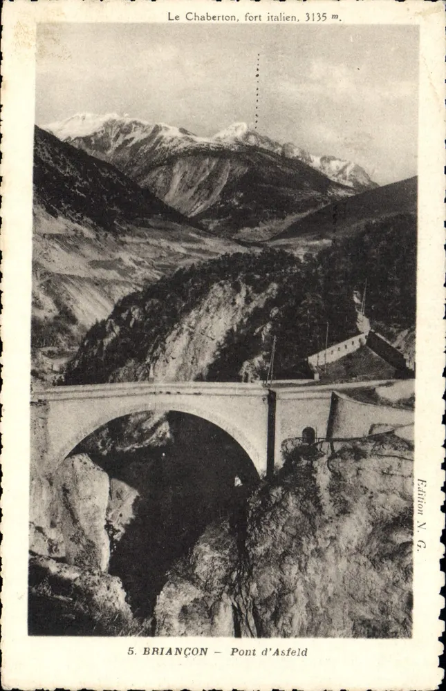 O Chaberton, forte italiano, 3135 m. — BRIANÇON — Ponte d'Asfeld — Edição N.G. - Frente