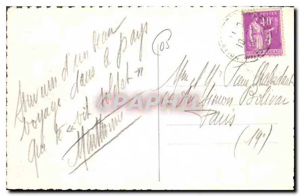 O Chaberton, forte italiano, 3135 m. — BRIANÇON — Ponte d'Asfeld — Edição N.G. - Verso