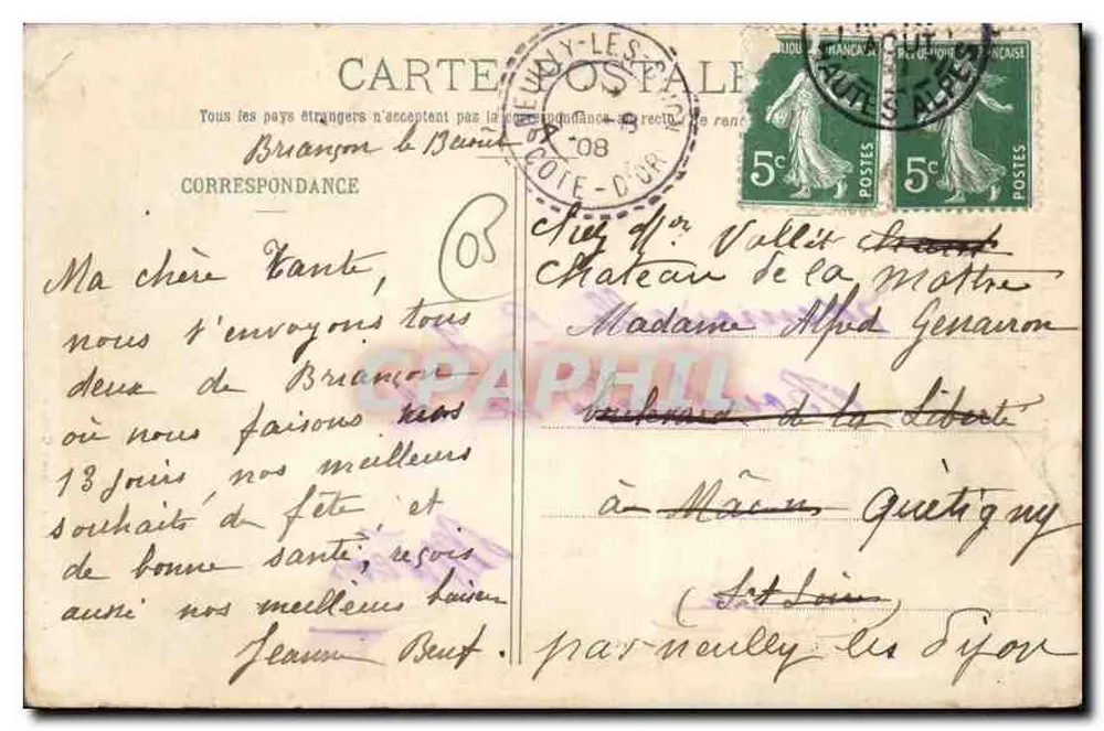 Ponte d'Asfeld o del Diavolo, sulla Durance — Briançon — Pap. Chautard, Briançon e Sainte-Catherine - Verso