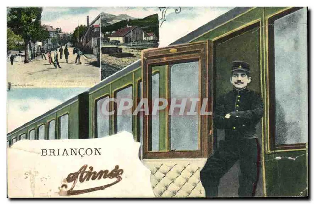 Briançon — scène de gare avec garde forestier — Durand-Savoyet, éditeur - Frente