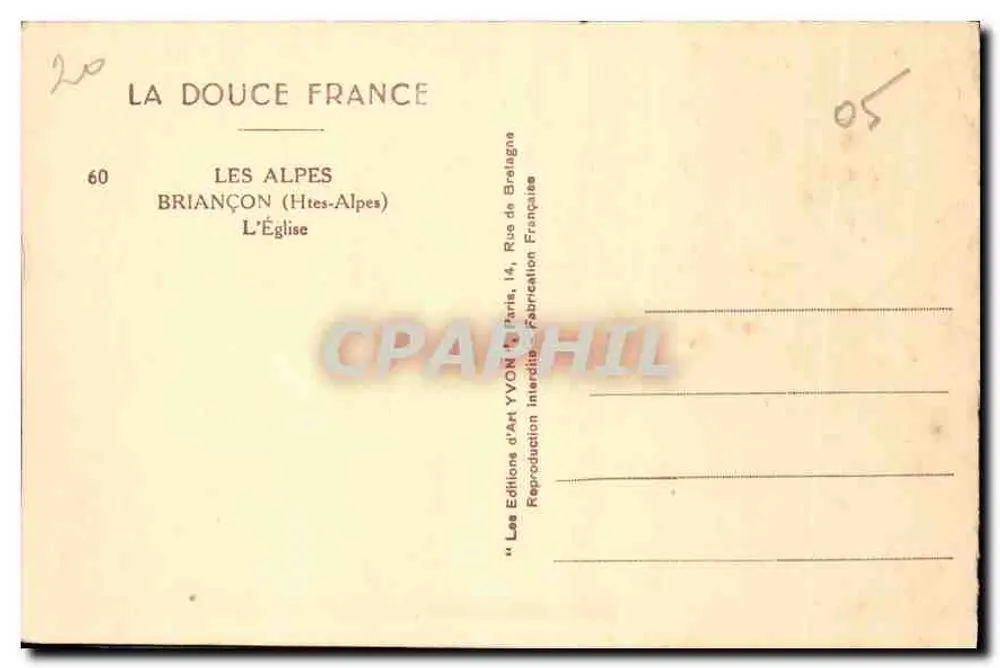 Briancón (Alpes Altas) — A Igreja — Les Éditions d'AH YVON - Verso
