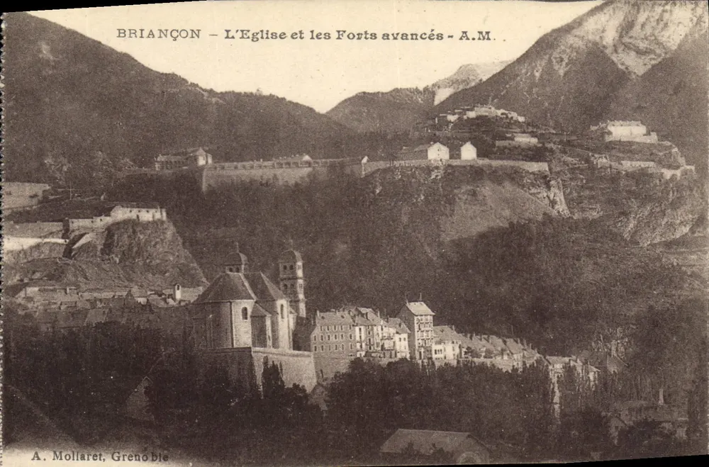 Briançon — Katedra i zaawansowane Forty — A.M. — A. Mollaret, Grenoble - Awers