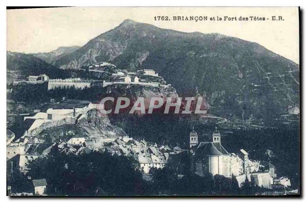 Briangon i Fort des Têtes — widok panoramiczny — E.R. n° 1762 - Awers