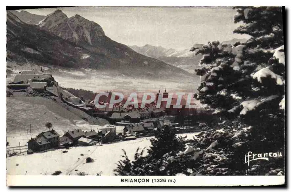 Briançon (1326 m.) — vista nevada — F. Francou, edição de luxo - Frente