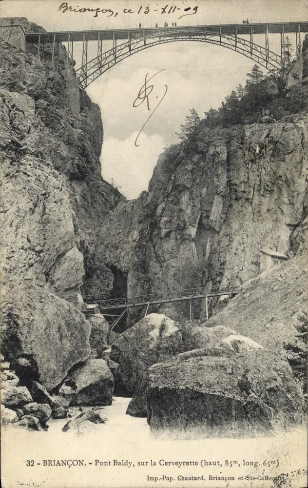 BRIANÇON - Ponte Baldy sobre a Cerveytette — Imp. Pap. Chautard, Briançon e Ste-Catherine - Frente