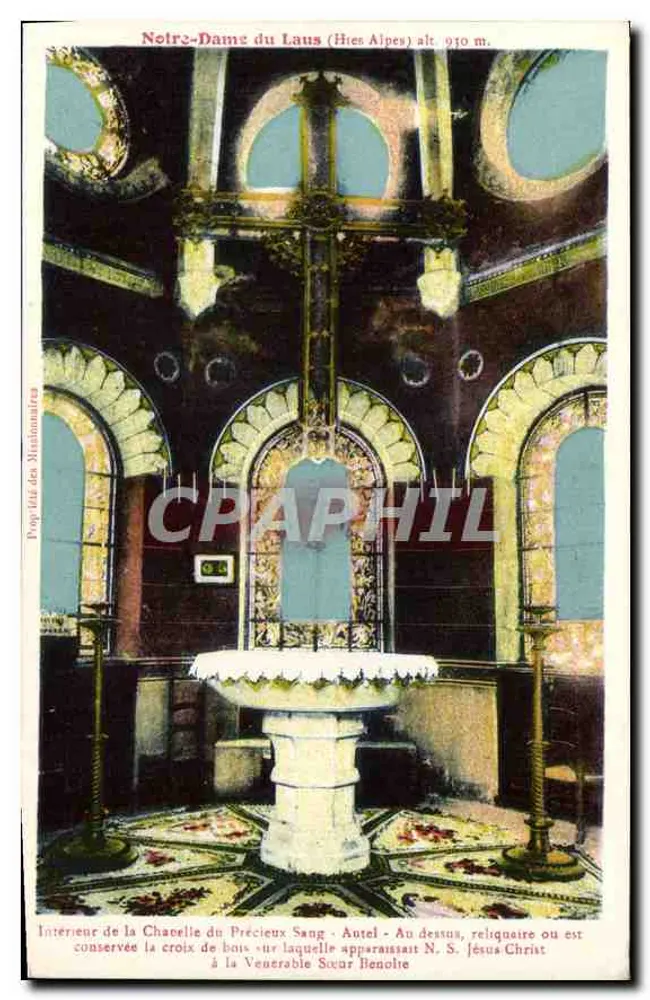 Interior da Capela do Sangue Precioso - Nossa Senhora do Laus (Alpes Altos) — editor Propriétés des Missionnaires - Frente