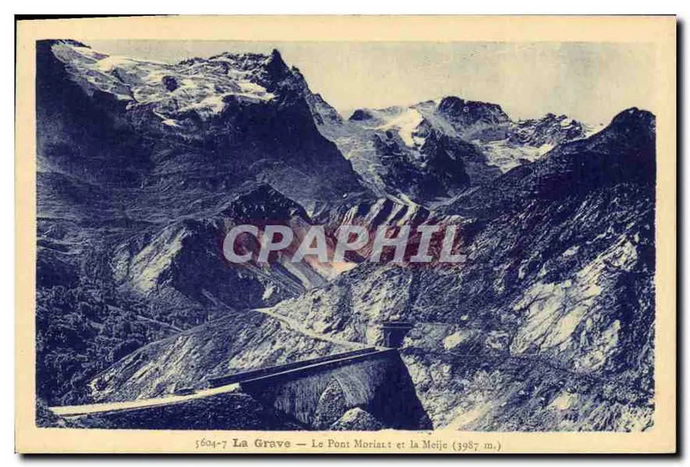 La Grave — Der Moriant-Brücke und der Meije (3987 m) — A. Hurlier, Rue Gavot, Grenoble - Vorderseite