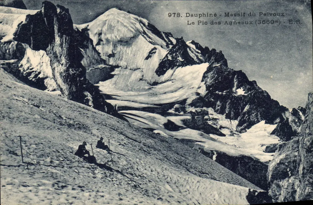 Dauphiné - Messif du Pelvoux - Der Pic des Agneaux (3660m) - E.R. - Vorderseite