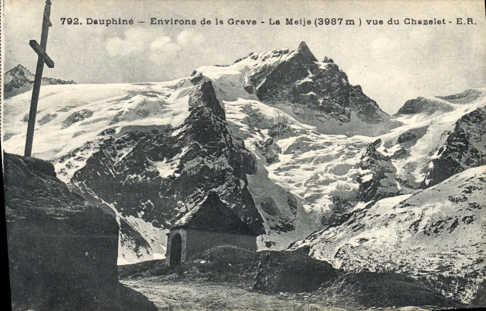 Dauphiné — Umgebung von La Grave — La Meije (3987 m) Ansicht von Chazelet — E.R. — n°792 - Vorderseite