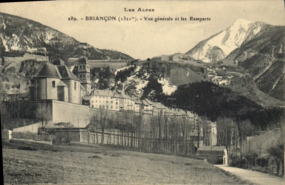 Briançon (1321 m) — Visão geral e os Muros — Pometter, Editores, Genebra - Frente