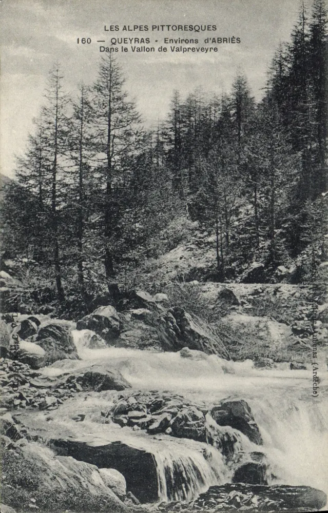 Le Alpi pittoresche — Queyras, dintorni di Abriès — Nel Vallone di Valpreveyre — H. C. L. (Ardèche) - Recto