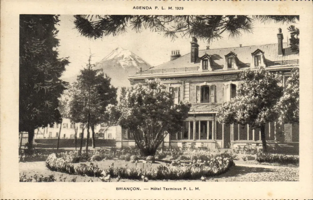 Briançon — Hotel Terminus P. L. M. — Agenda P. L. M. 1929 - Frente