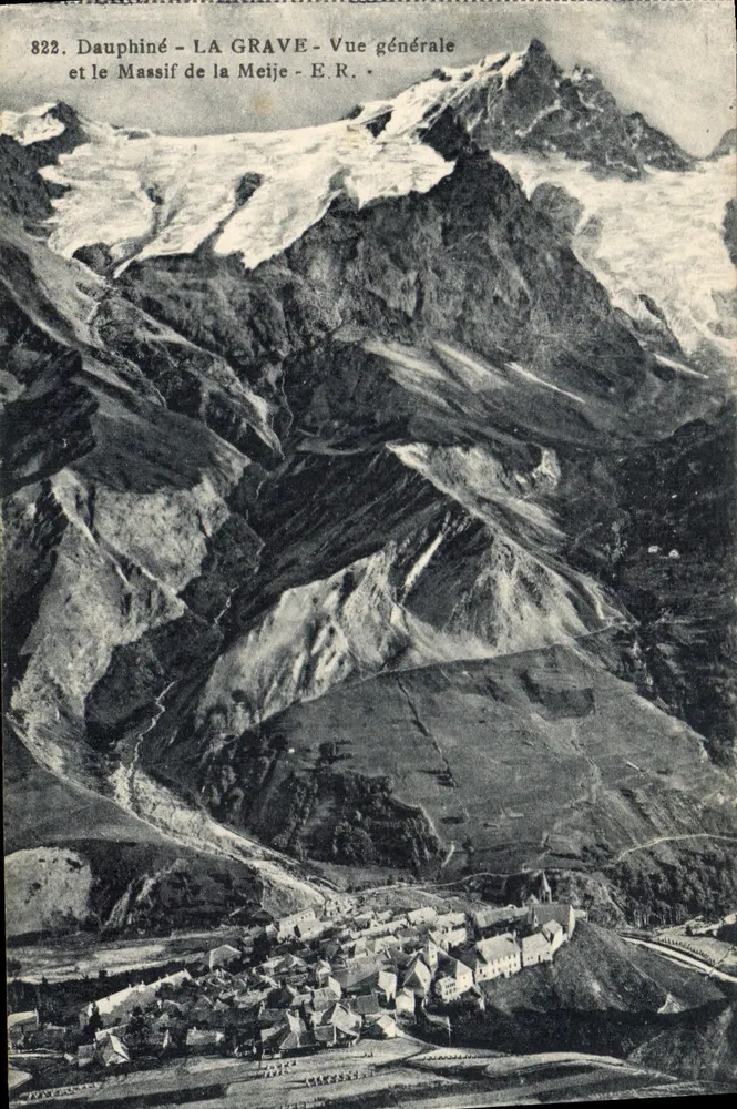La Grave - Allgemeiner Blick und das Massif de la Meije - E.R. - n°822 - Vorderseite