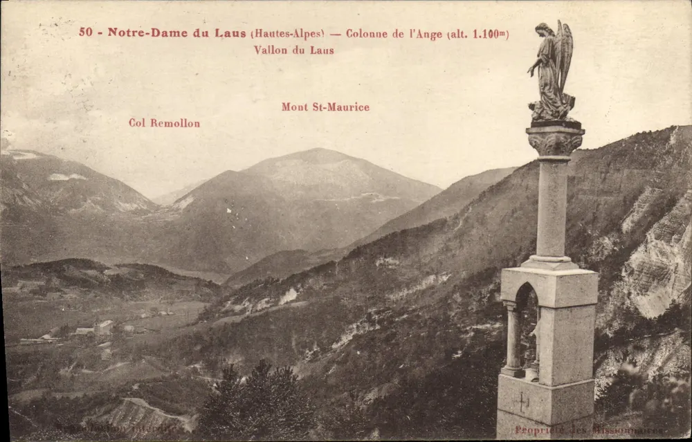 Unsere Frau von Laus (Hautes-Alpes) — Säule des Engels (Höhe 1.100m) — Vallon du Laus — Berg St-Maurice — Col Remollon - Vorderseite