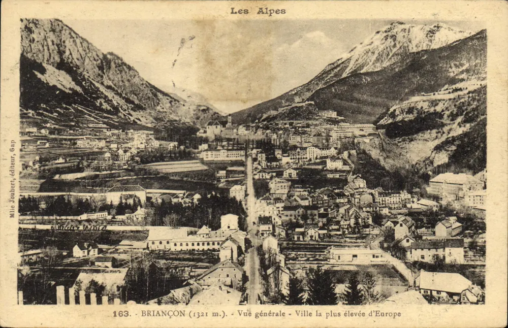 Briançon (1321 m.) — Allgemeiner Blick — Höchste Stadt Europas — Mlle Jonbert, Verlag Gap, n° 163 - Vorderseite