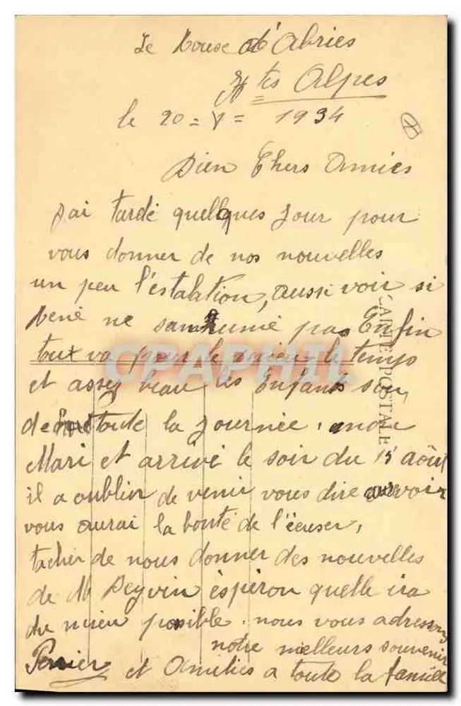 Tal des Queyras — Die Alpen — Mila Jeoberti, Verlag, Nr. 1225 - Rückseite