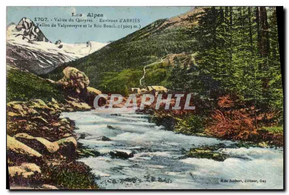 Alpes - Vale do Queryras - Regiões de ABRIÈS - Vale de Valpreveyre e o Bric-Bouchet (3003 m.) — Alba Junbert, Editor, Gap - Frente