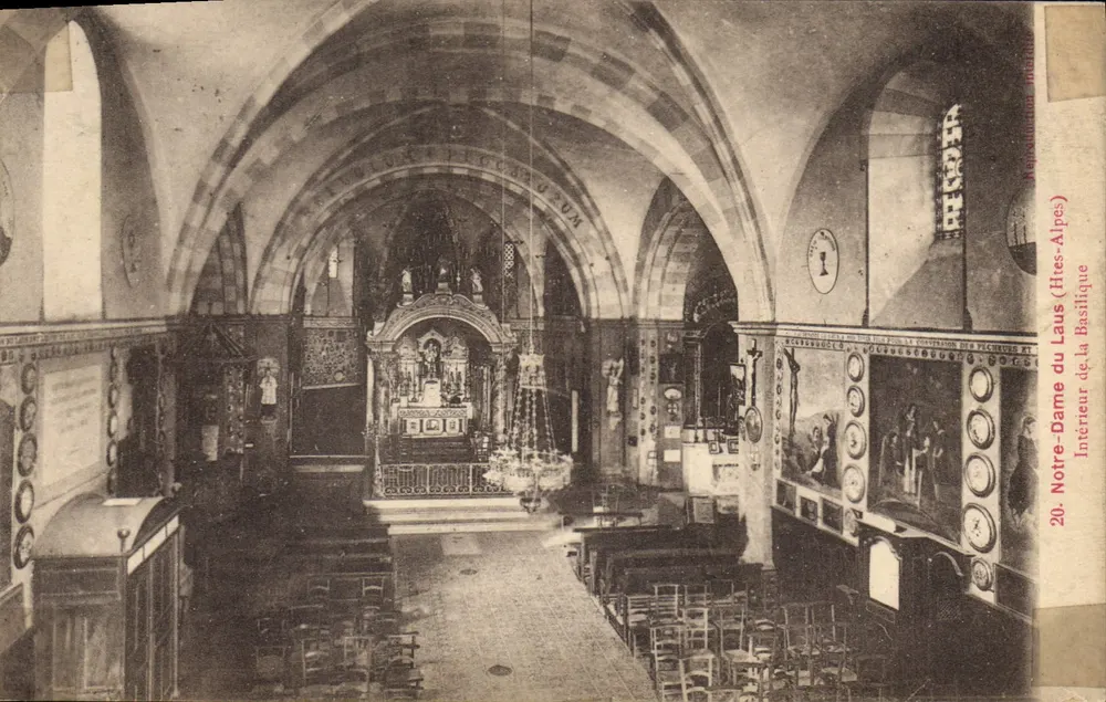 Innenansicht der Basilika Notre-Dame du Laus (Hautes-Alpes) — Verlag Phototypie de Reims, n°20 - Vorderseite