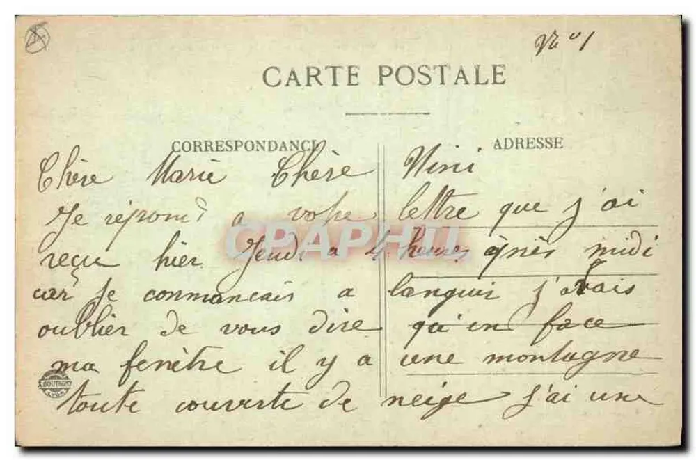 Die Alpen — Um La Grave — Kette der Meije, Ansicht von Chazelet — V. Journier, Lyon, Kupferstich - Rückseite