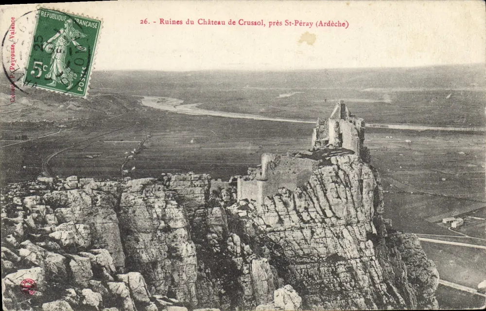 Ruinen des Schlosses Crussol, nahe St-Péray (Ardèche) — Collier & Petrouze, n°26 - Vorderseite