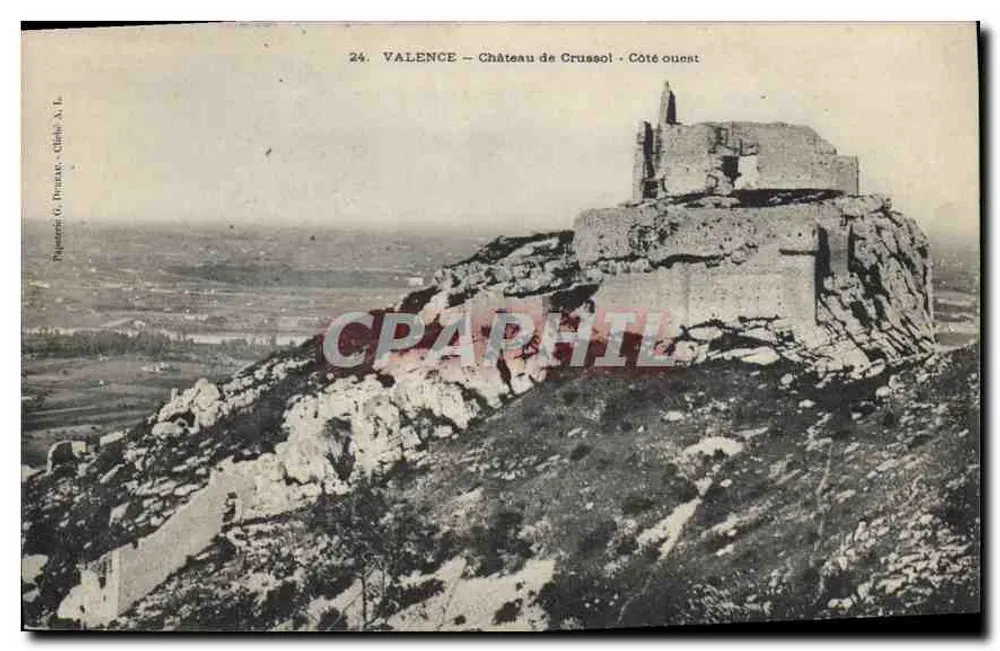 Valence — Castello di Crusol — Lato ovest — Papeterie G. Prunare, Châteauneuf-les-Martigues - Recto