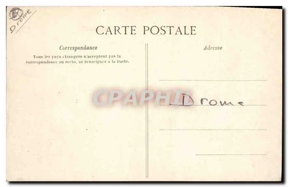 Valence — Castello di Crusol — Lato ovest — Papeterie G. Prunare, Châteauneuf-les-Martigues - Verso