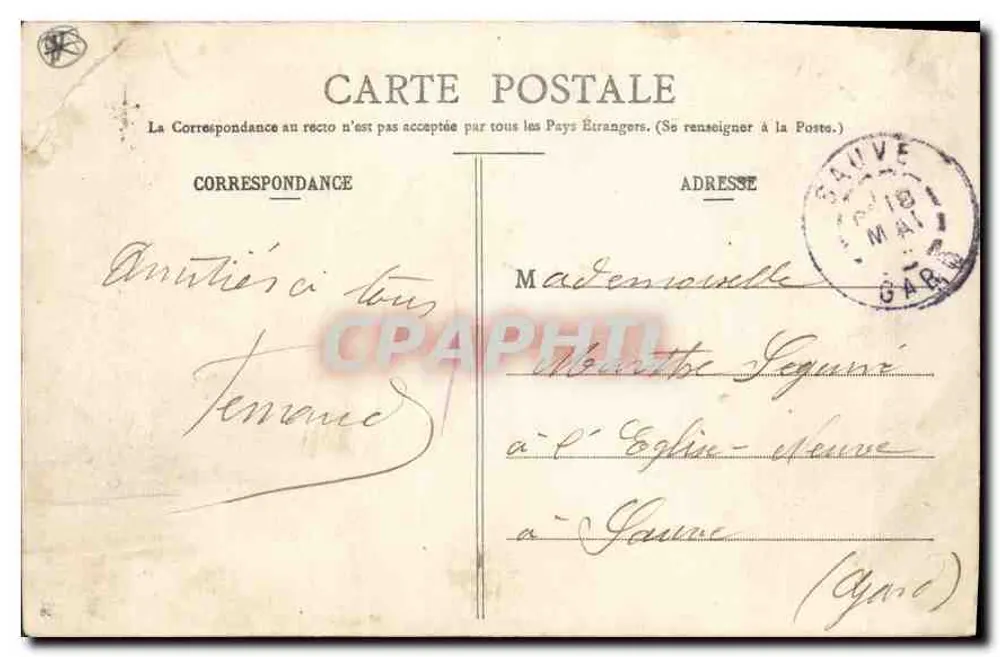 Ruinen des Schlosses Crussol, nahe St-Péray (Ardèche) — Sammlung P. Peyrouse, Valence — n°26 - Rückseite