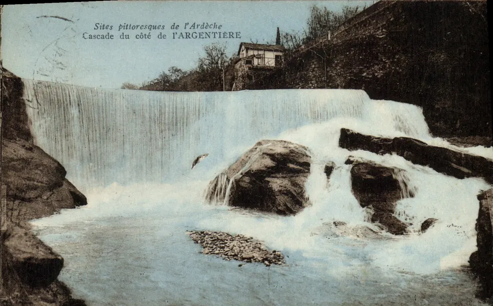 Wasserfälle in der Nähe von ARGENTIÈRE — Landschaftliche Sehenswürdigkeiten der Ardèche — L. BRUNEL, Charmes (Gard) - Vorderseite