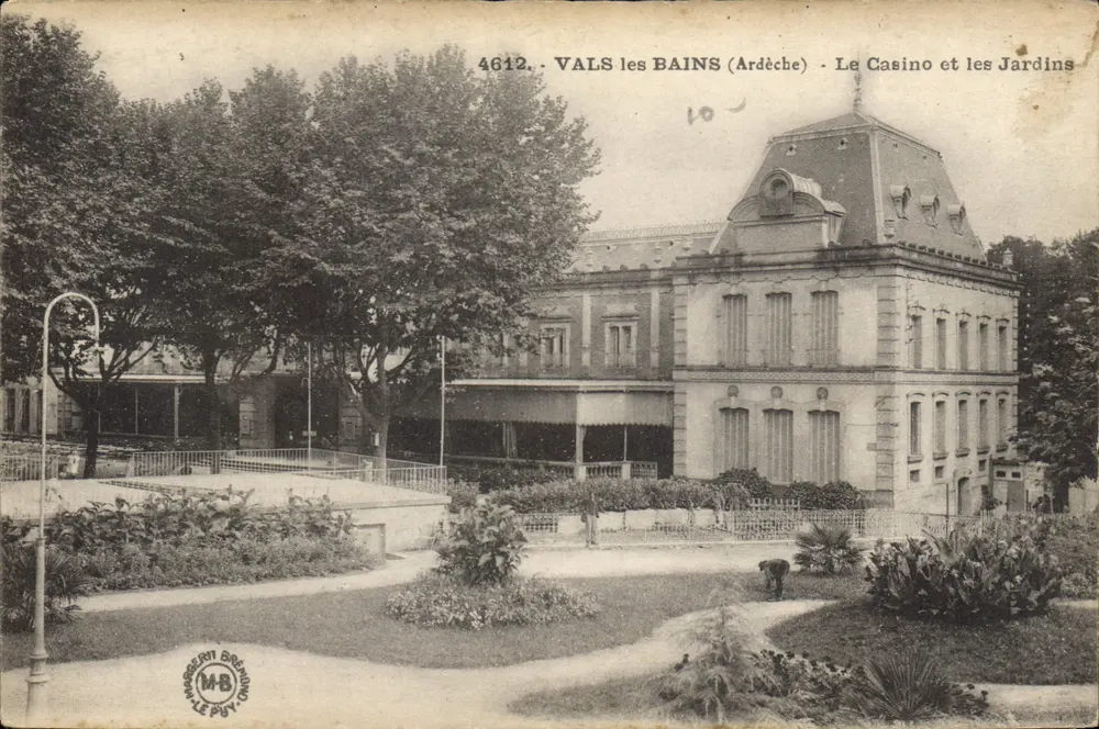 VALS les BAINS (Ardèche) — Das Casino und die Gärten — Verlag M.B. - Le Puy - Vorderseite