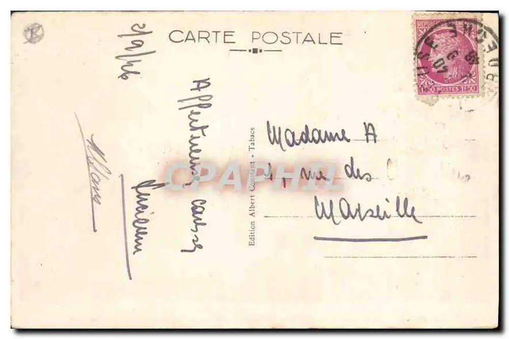 Joyeuse (Ardèche) — Zamek Duszy Villaret-Joyeuse i kaplica, w której Karol Wielki stracił miecz — wydawnictwo Albert Contant - Tabacs - Rewers