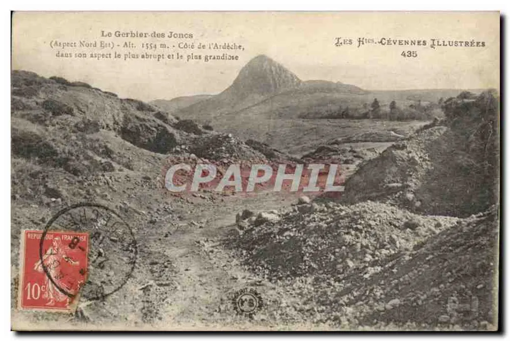 Le Gerbier-des-Jonos — Aspecto Nordeste, Alt. 1554 m, Côte de l'Ardèche — Les Cévennes Illustrées 435 - Frente