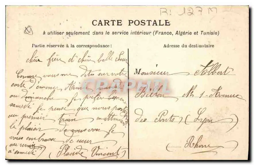 La LOUVESC — Innenansicht der Basilika. Der Hauptaltar — D. Poullet, Verlag Lyon - Rückseite