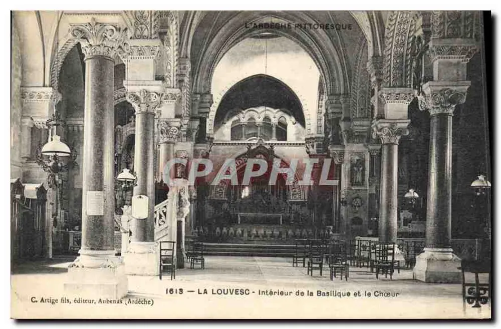 La Louvesc - Interior da Basílica e o Coro — C. Artige filho, editor, Aubenas (Ardèche) — n° 1613 - Frente