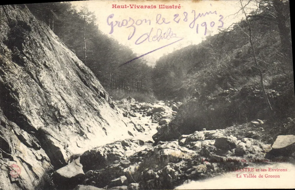 Die Grozon-Tal — Haut-Vivarais illustré — Verlag M. Héloche fils, in Lamastre (Ardèche) - Vorderseite
