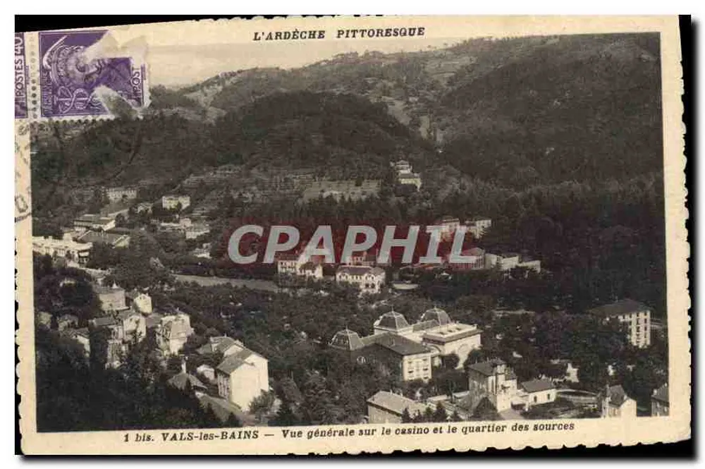 Vals-les-Bains — Allgemeiner Blick auf das Casino und den Quellenviertel — Verlag P. Dubonk - Vorderseite