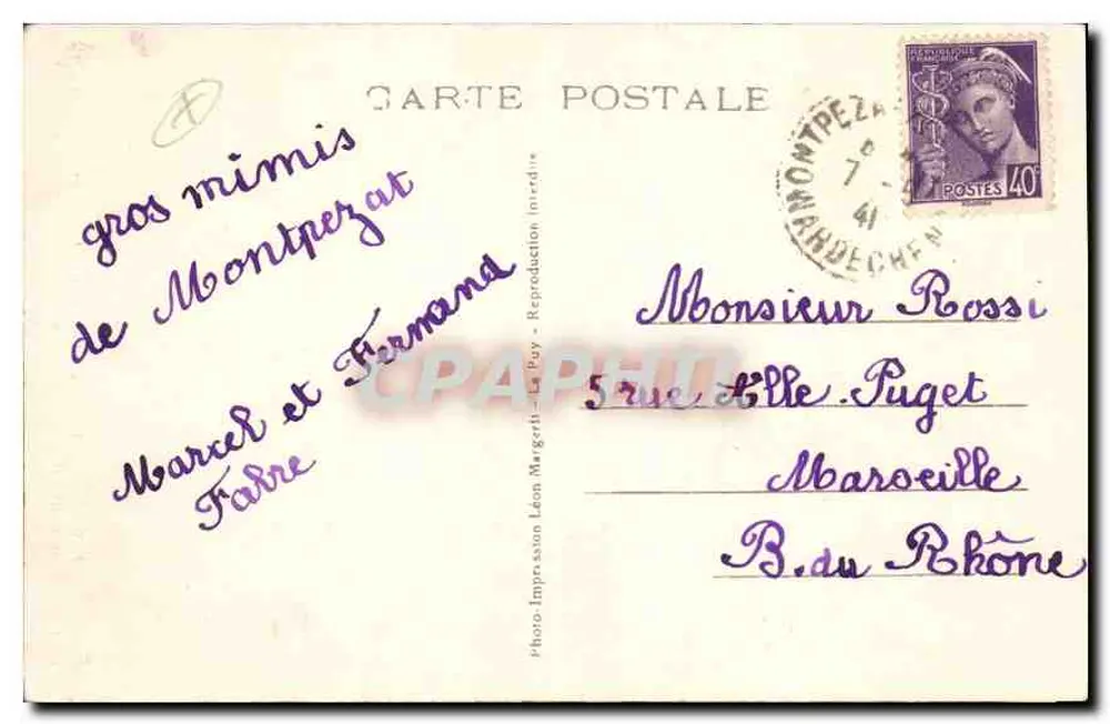 La Cascade de Pourseilles — Montpezat (Ardèche), H 575 m — Léon Lévre, n° 8602 - Rückseite