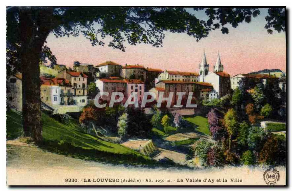 La Louvesc (Ardèche) — Die Talsohle von Ay und die Stadt — Éditions d'Art MIRBERT GÉRARD - Vorderseite