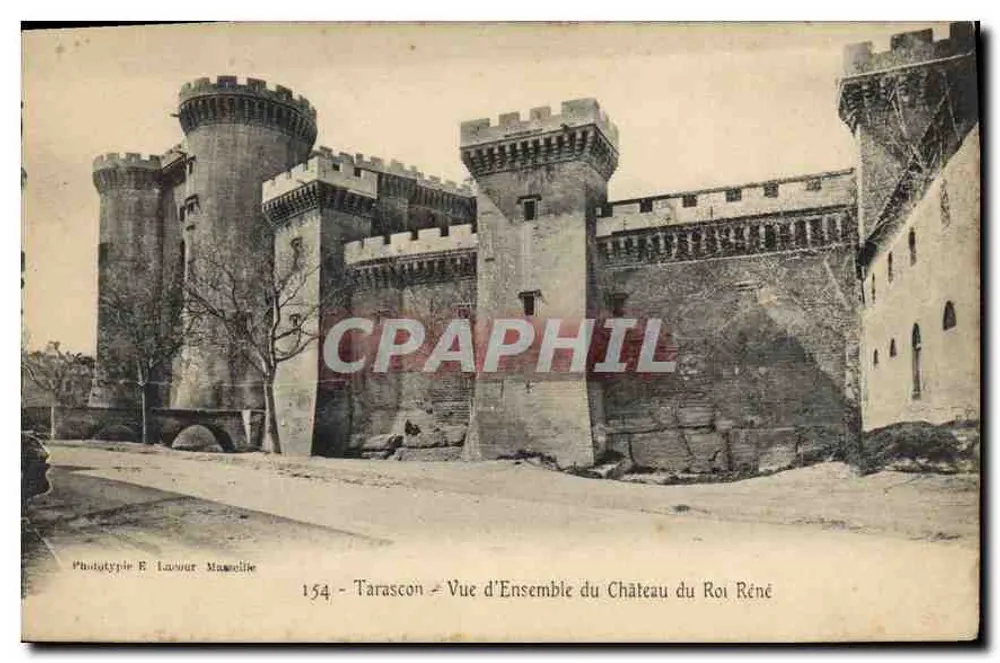 Tarascon — Vista Geral do Castelo do Rei René — Fototipo E. Laourer, Marselha - Frente