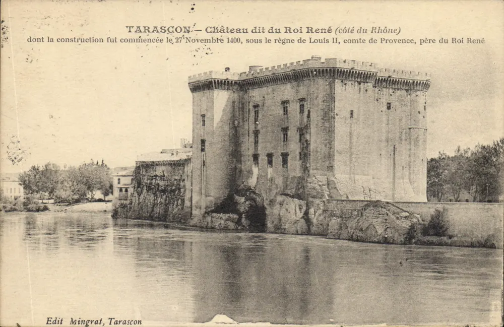 Tarascon — Schloss genannt König Renés (Seite des Rhônes) — Edit. Mingrat, Tarascon - Vorderseite
