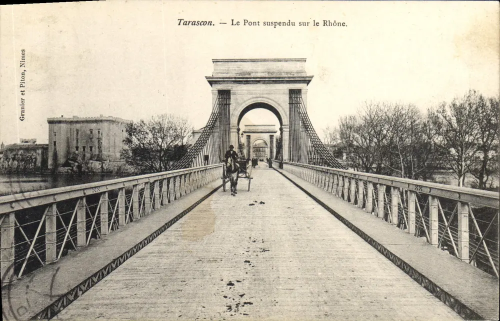 Tarascon — O Ponte Suspensa sobre o Ródano — Granier e Pilon, Nîmes - Frente