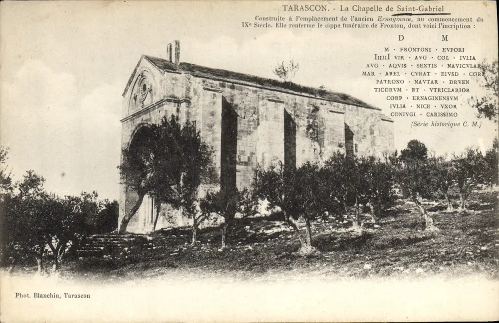 Tarascon - A Capela de São Gabriel — editor Blanchin, série histórica C.M. - Frente