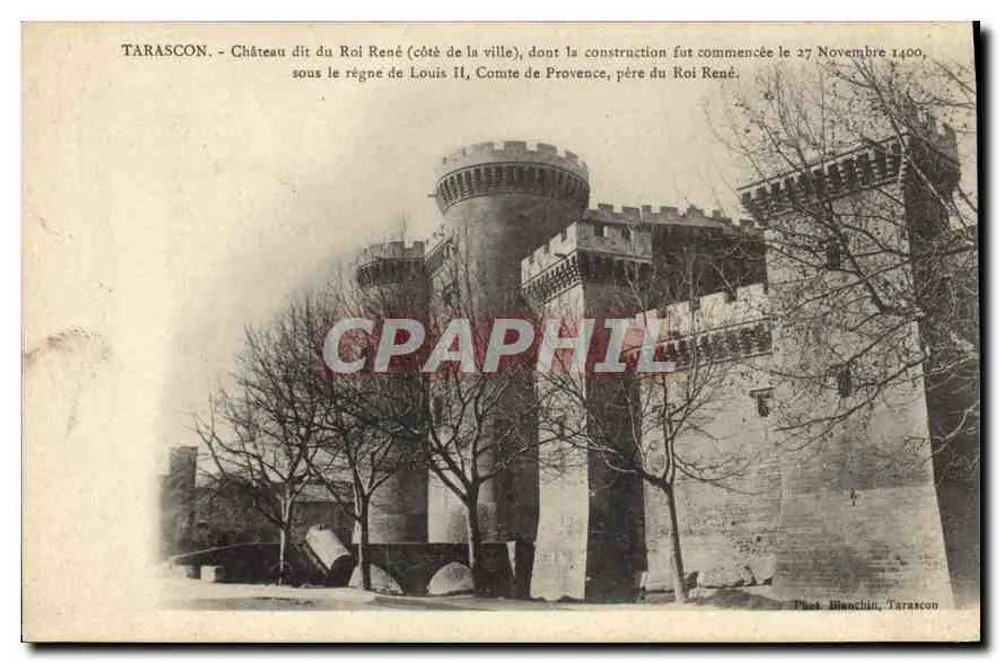 Tarascon — Schloss genannt Schloss des Königs René (Stadtseite) — Foto. Blanchin, Tarascon - Vorderseite